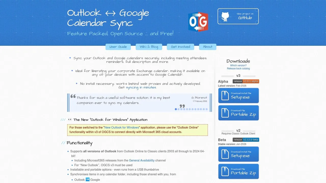 Outlook Google Calendar Sync (OGCS)