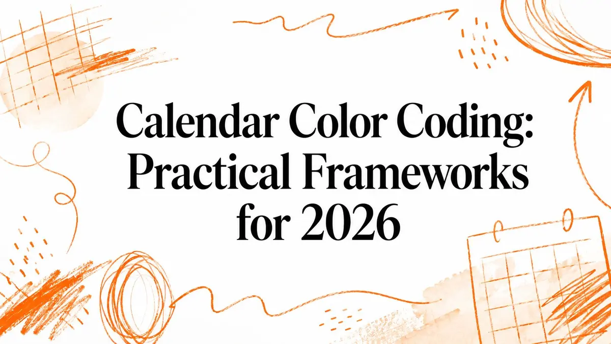 Codificación por colores en el calendario: marcos de trabajo prácticos para 2026