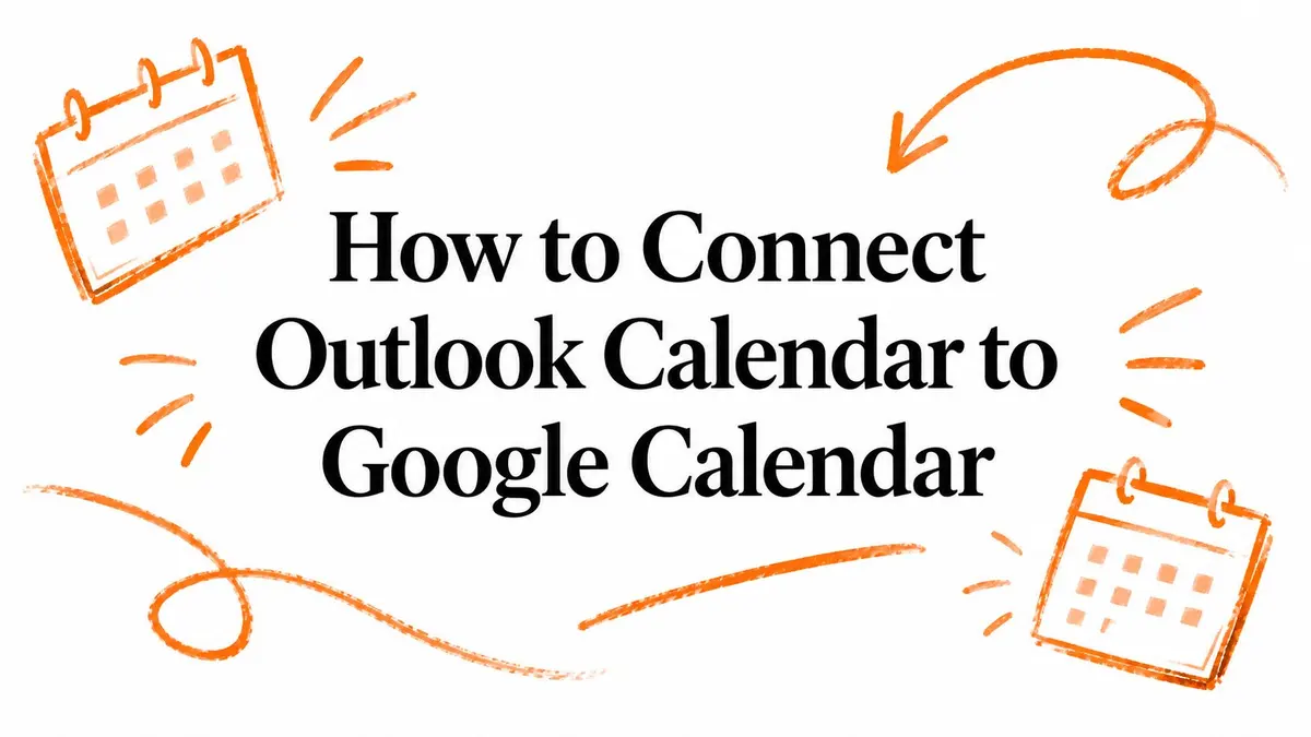 Ilustración que muestra cómo conectar Microsoft Outlook a Google Calendar con SyncThemCalendars.
