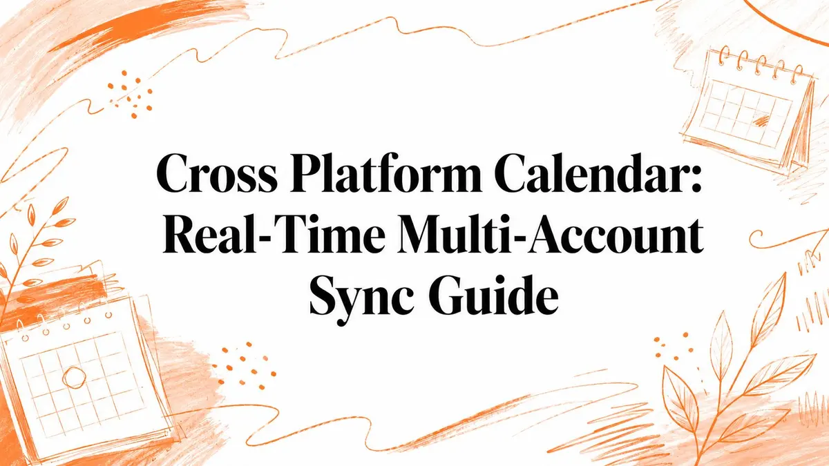 Illustration for the SyncThemCalendars guide on real-time multi-account calendar synchronization.