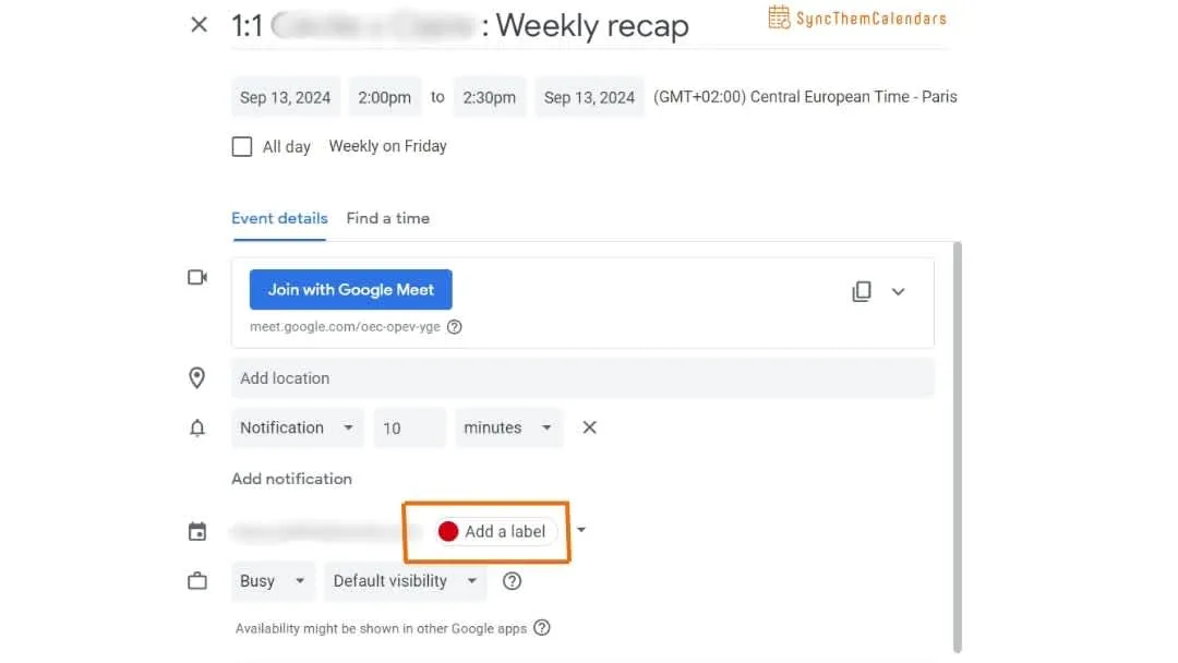 elige el color de un evento en google calendar