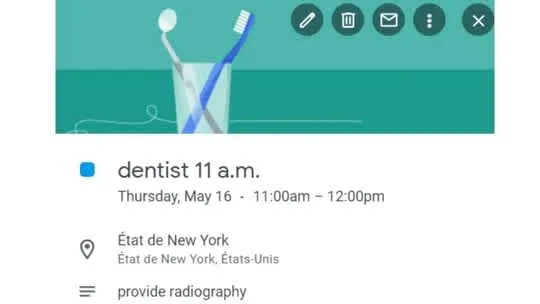 Resumen, descripción y ubicación de Google Calendar