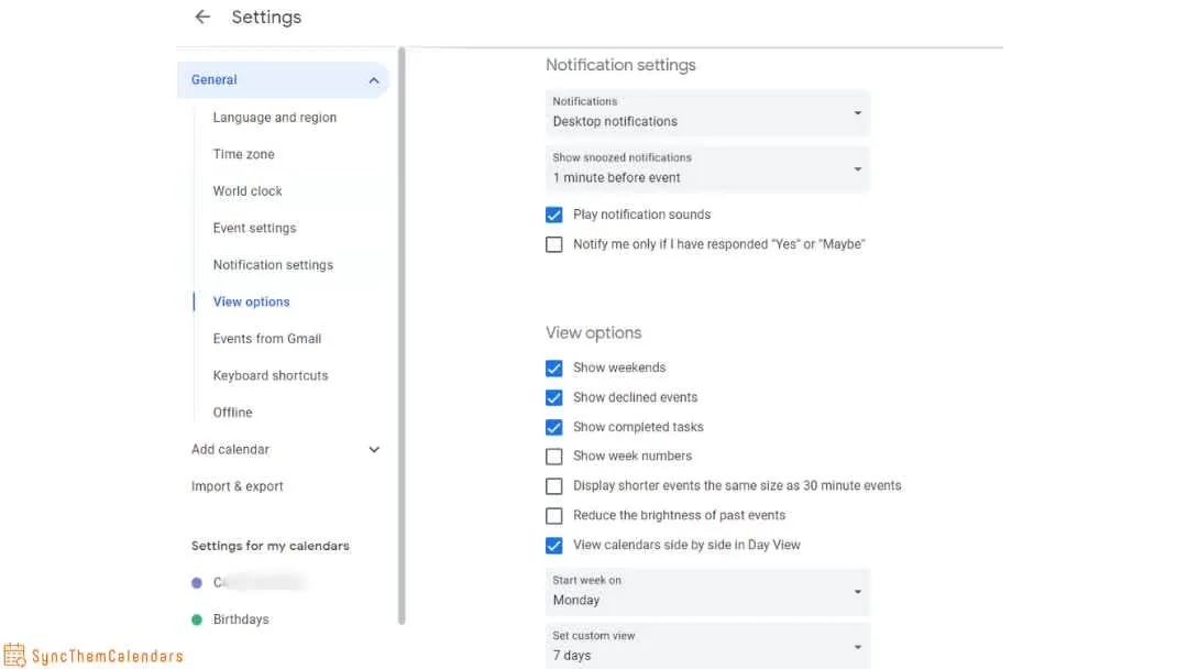 gestionar notificaciones para un calendario de google completo