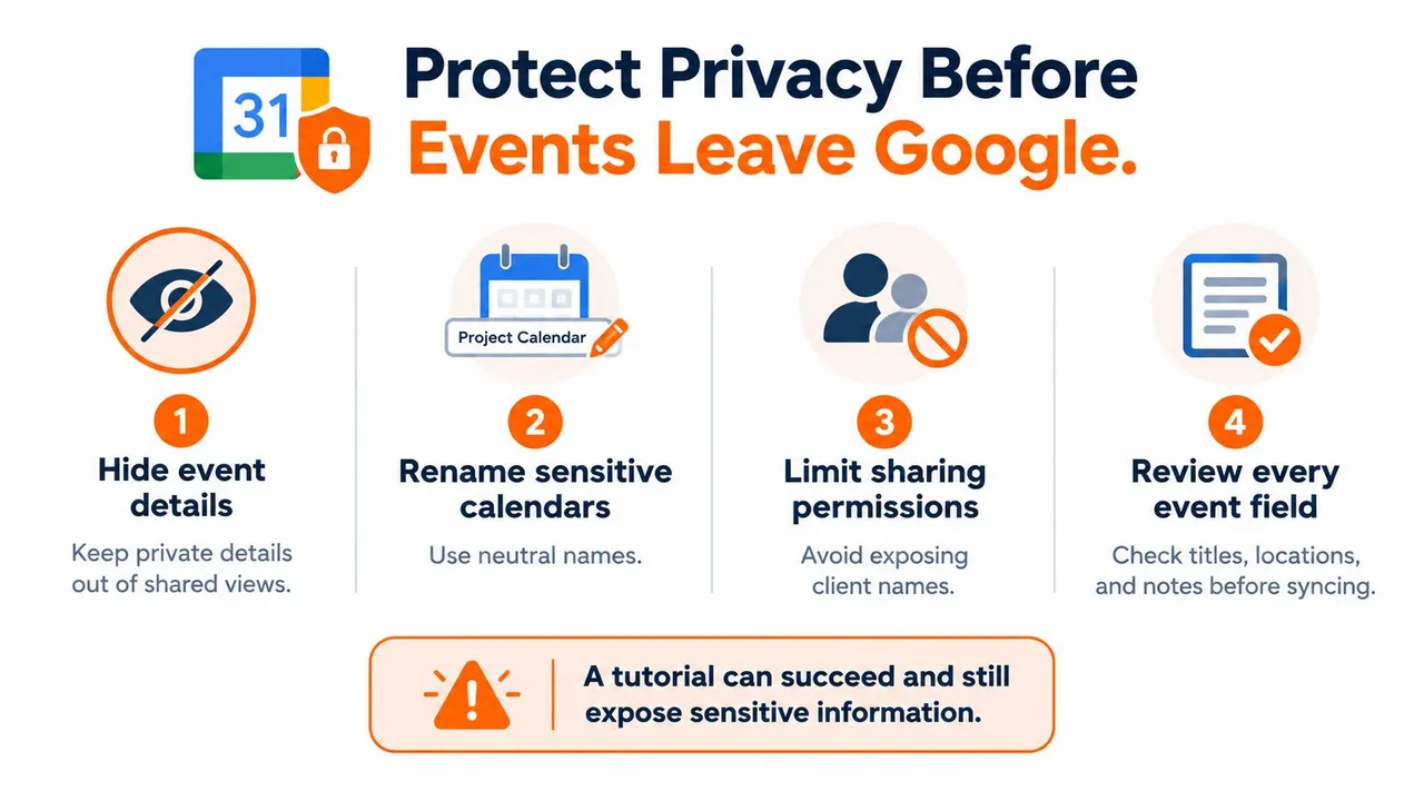 Ein Leitfaden zum Schutz der Privatsphäre im Google Kalender vor der Synchronisierung von Terminen mit externen Anwendungen oder Diensten.