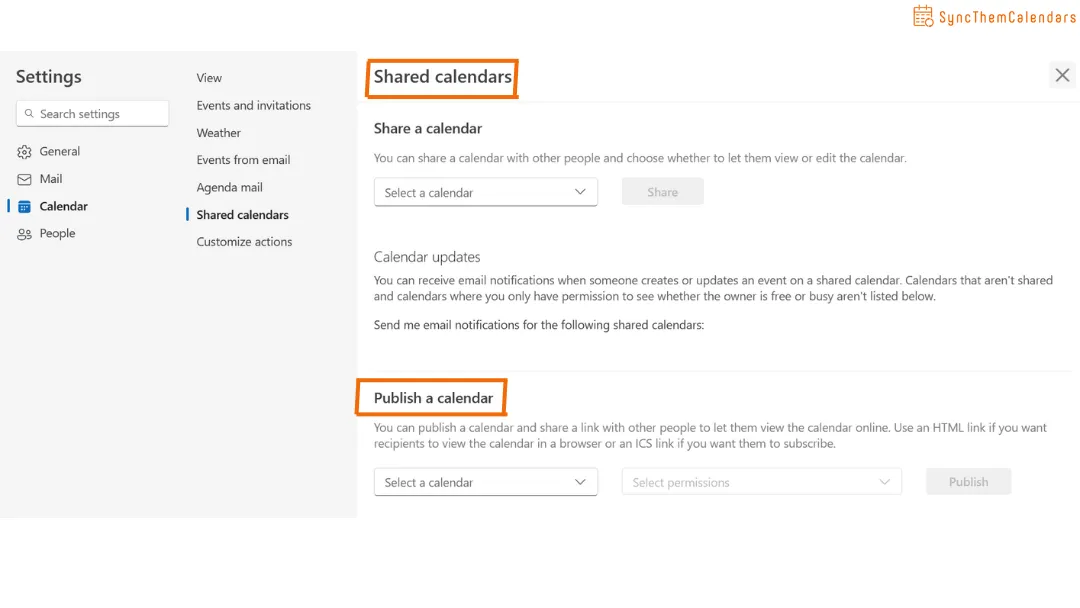 Calendario de Outlook compartido
