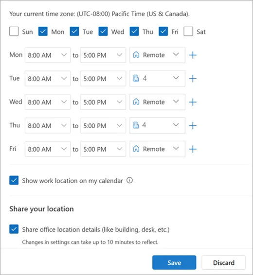 definir disponibilidad con horario laboral en el calendario de outlook