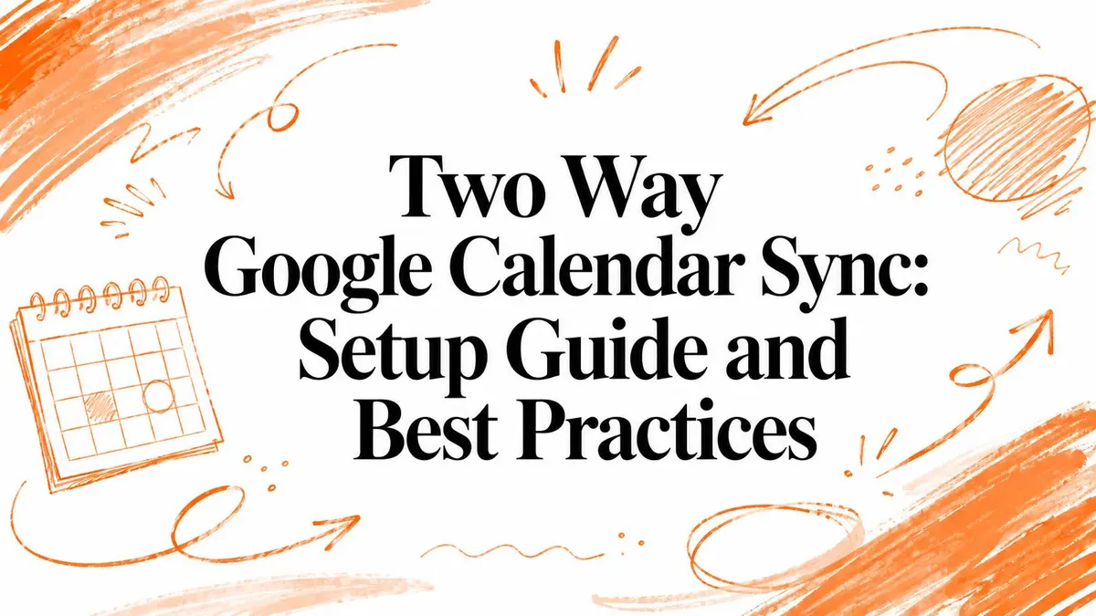 SyncThemCalendarsによるGoogle Calendarの双方向同期設定ガイドのイラスト。
